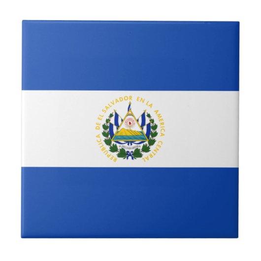 Carreau Drapeau El Salvador - Bandera de El Salvador (Devant)