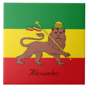 Carreau Drapeau fait sur commande de Rastafarian de lion