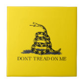 Carreau Drapeau Gadsden Ne me marche pas dessus NOIR JAUNE (Devant)