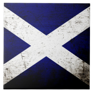 Carreau Drapeau grunge noir de l'Ecosse