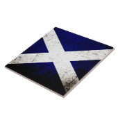 Carreau Drapeau grunge noir de l'Ecosse (Côté)