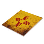 Carreau Drapeau grunge noir d'état du Nouveau Mexique (Côté)