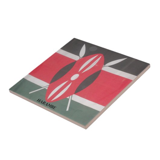 Carreau Drapeau Harambe vintage Kenya (Côté)