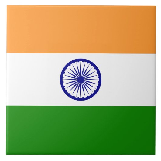 Carreau Drapeau indien (Inde) (Pays d'Asie du Sud) (Bharat (Devant)
