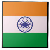 Carreau Drapeau indien Tricolor "Tiranga" avec frontière (Devant)