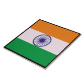 Carreau Drapeau indien Tricolor "Tiranga" avec frontière (Côté)