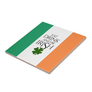 Carreau Drapeau irlandais pour boire et être shamrock