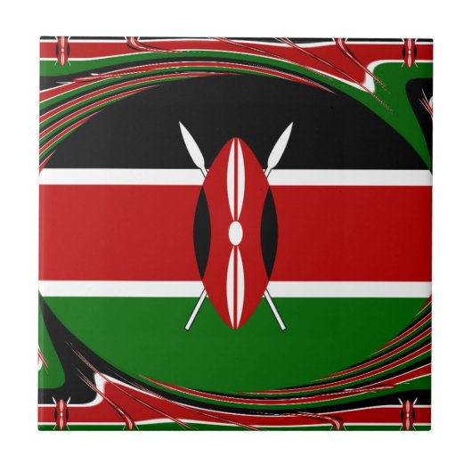 Carreau Drapeau kenyan dynamique vectoriel : un design éne (Devant)