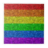 Carreau Drapeau LGBT vibrante parties scintillant arc-en-c (Devant)