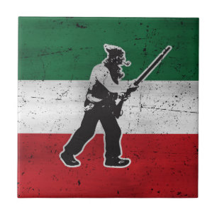 Carreau Drapeau Patriote Québec style grunge érodé