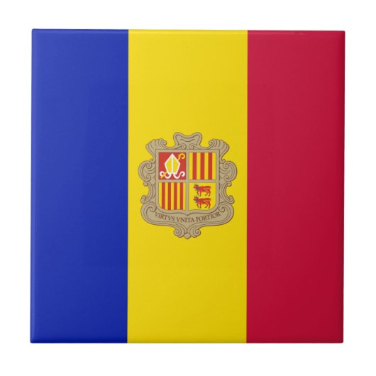 Carreau Drapeau patriotique d'Andorre (Devant)
