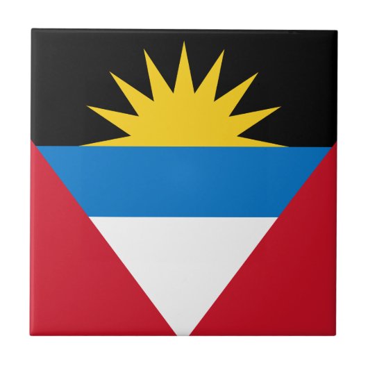 Carreau Drapeau patriotique d'Antigua-et-Barbuda (Devant)