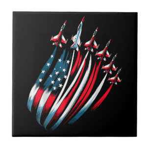 Carreau Drapeau Patriotique USA Jets Boys 4 juillet