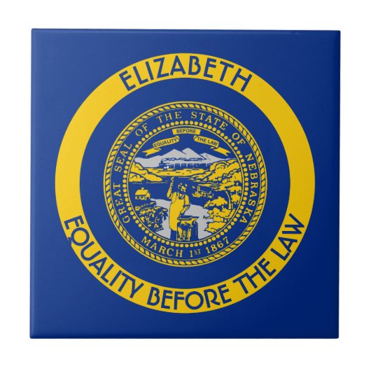 Carreau Drapeau personnalisé par état de Cornhusker du (Devant)