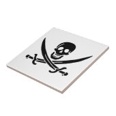 Carreau Drapeau pirate crâne épées croisées (Côté)