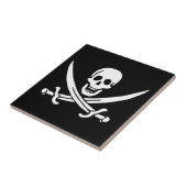 Carreau Drapeau pirate crâne épées croisées (Côté)