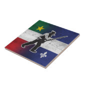 Carreau Drapeau Québec et Patriote Henri Julien érodé (Côté)