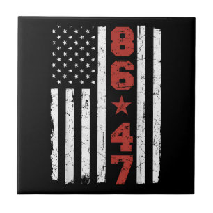 Carreau Drapeau rétro Vintage USA 86 47 Anti Trump