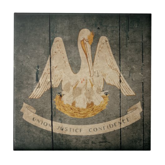 Carreau Drapeau robuste en bois Louisiane (Devant)