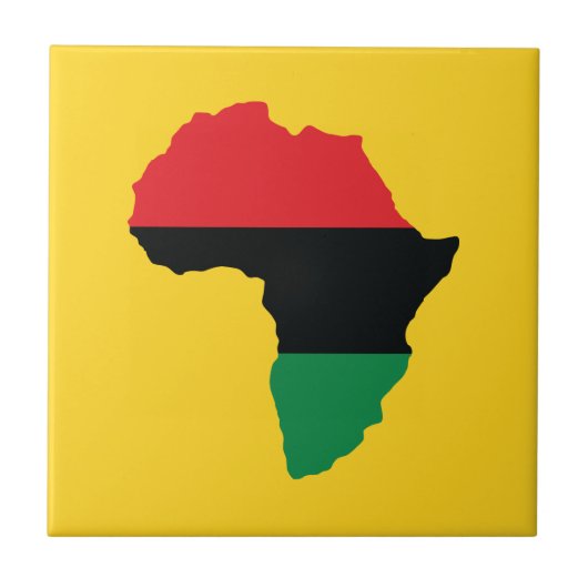 Carreau Drapeau rouge, noir et vert de l'Afrique (Devant)