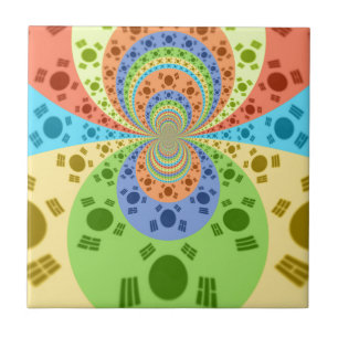 Carreau Drapeau sud-coréen Inspiré Art Abstrait Impression