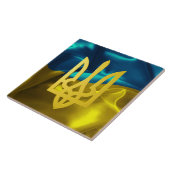 Carreau Drapeau ukrainien et Tryzub (Côté)