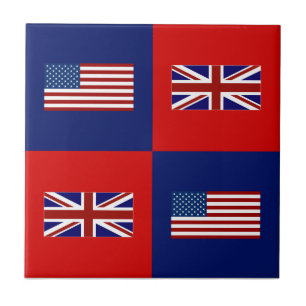 Carreau Drapeau USA & motif de drapeau britannique