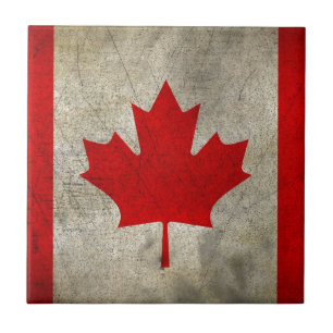 Carreau Drapeau vintage de Canadien de feuille d'érable
