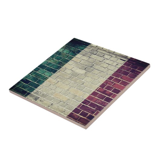 Carreau Drapeau vintage de l'Italie (Côté)