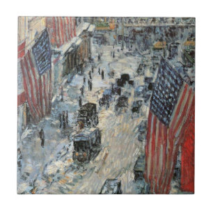 Carreau Drapeaux dans la 57e rue par Frederick Childe Hass