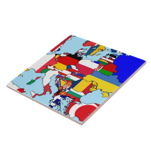 Carreau drapeaux de l'Europe (Côté)