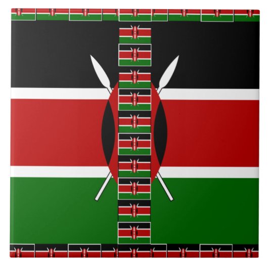 Carreau Drapeaux miniers sans fil du Kenya Frames Art (Devant)