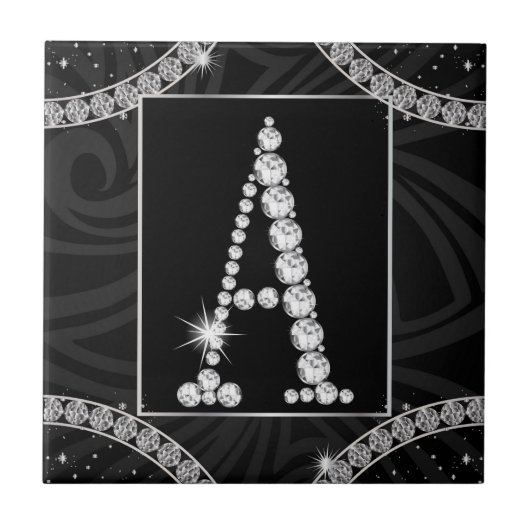 Carreau Drapée En Diamants - Initial A (Devant)