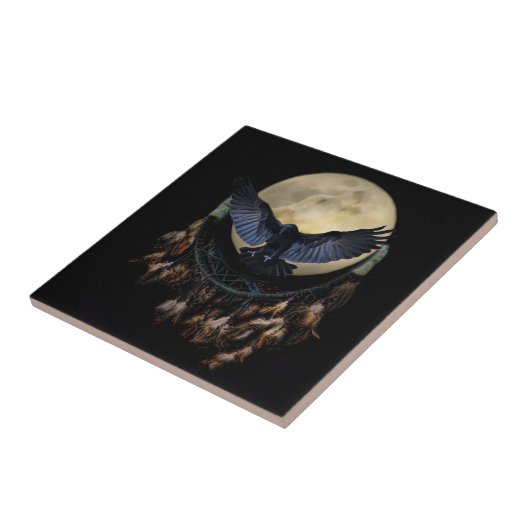 Carreau Dream Catcher Raven et Wolf Moon (Côté)