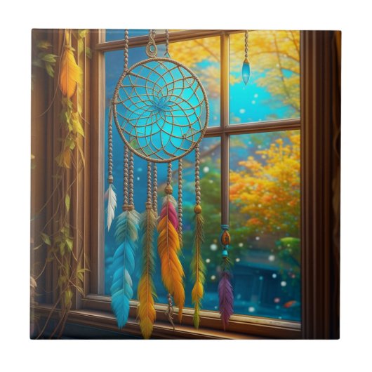 Carreau Dreamcatcher dans la fenêtre Boho (Devant)