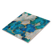 Carreau Dreamy Blue, Turquoise, perle et or (Côté)