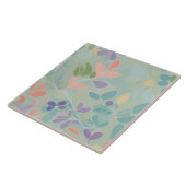 Carreau Dreamy Mint Floral Abstrait Moderne Fleurs Pastel (Côté)