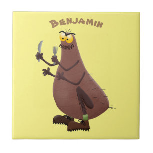 Carreau Drôle affamé pulette affamée dessin animé