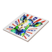 Carreau Drôle aquarelle mouton coloré (Côté)