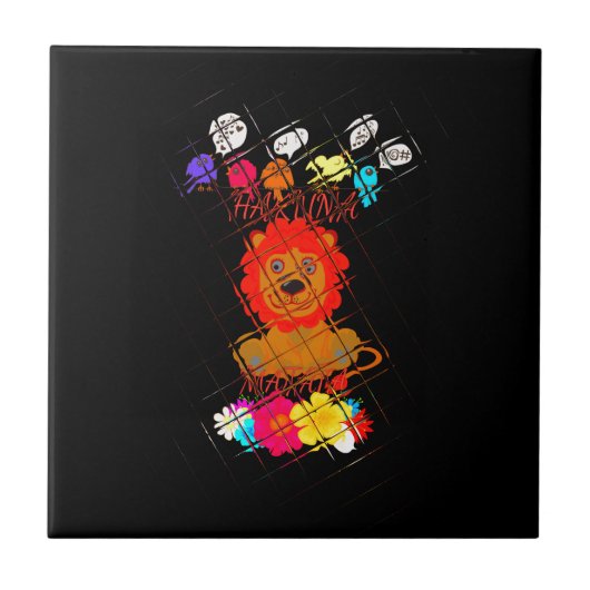 Carreau Drôle bébé Lion King : Hakuna Matata Art Design (Devant)