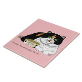 Carreau Drôle Chat Tacheté Gâté Nourrir Rose (Côté)