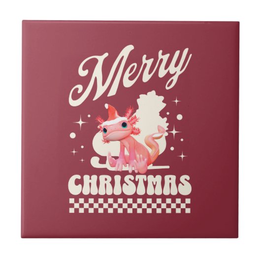 Carreau Drôle d'Axolotl Joyeux Noël (Devant)