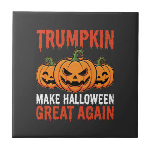 Carreau Drôle de citrouille Trumpkin Halloween Parodie