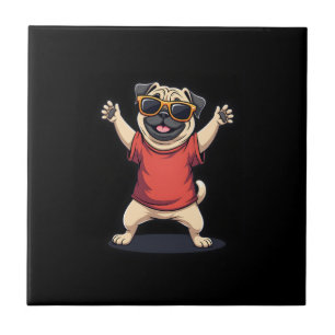 Carreau Drôle de Dabbing Dab Pug Chien Animaux de compagni