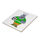 Carreau Drôle de joueur de football hippo dessin humoristi (Côté)