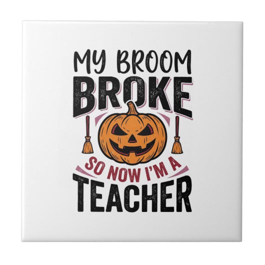Carreau Drôle de professeur d'Halloween Balai Cassa Vector (Devant)
