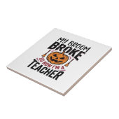 Carreau Drôle de professeur d'Halloween Balai Cassa Vector (Côté)