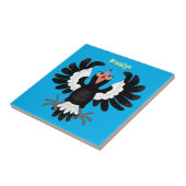 Carreau Drôle dessin animé de Magpie australienne (Côté)