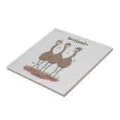 Carreau Drôle dessin animé du trio australien emu (Côté)