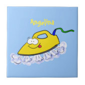 Carreau Drôle dessin animé linge de fer (Devant)